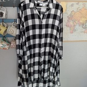 Button up flannel dress
